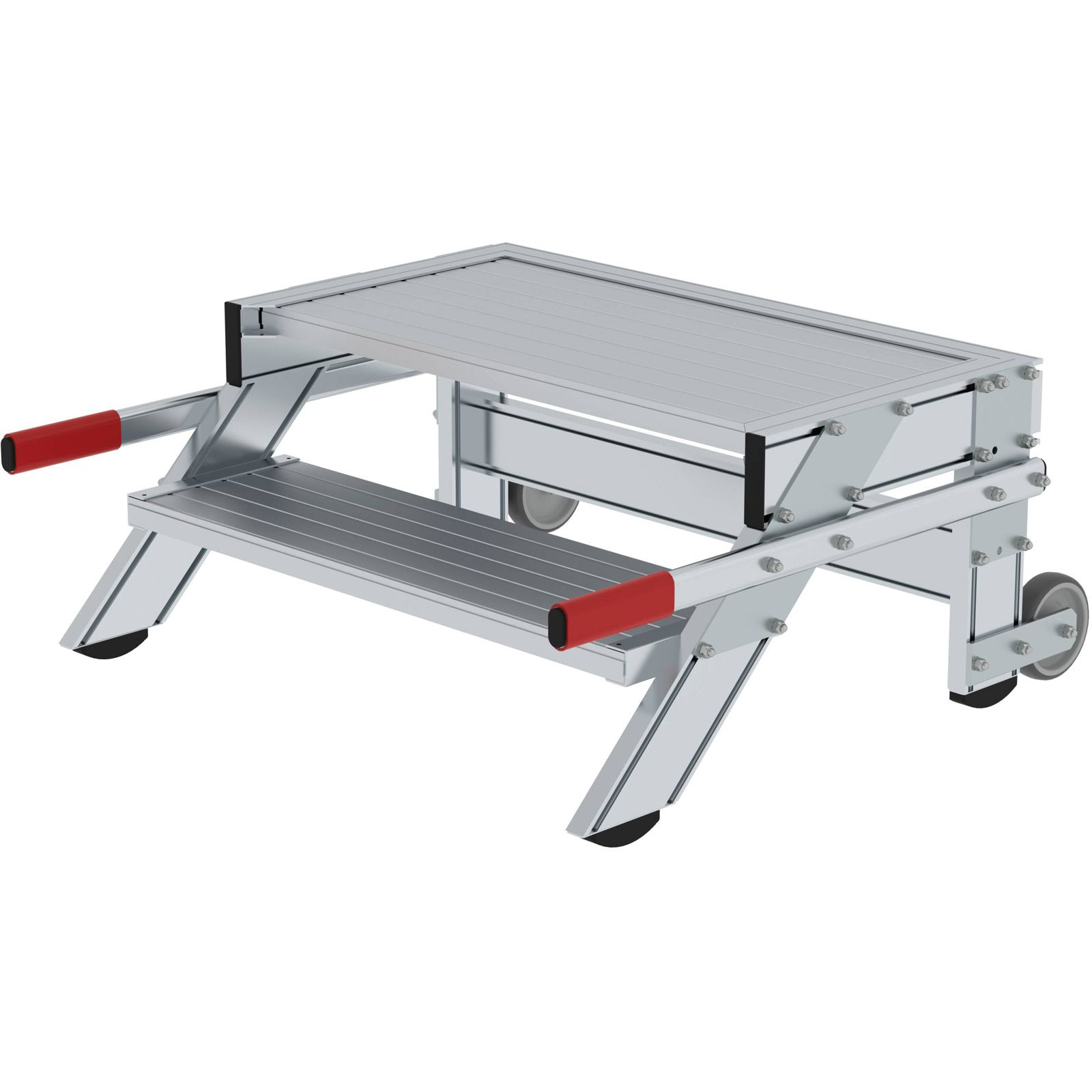 Günzburger Steigtechnik Arbeitspodest fahrbar Stufenbreite 0,8 m Aluminium geriffelt