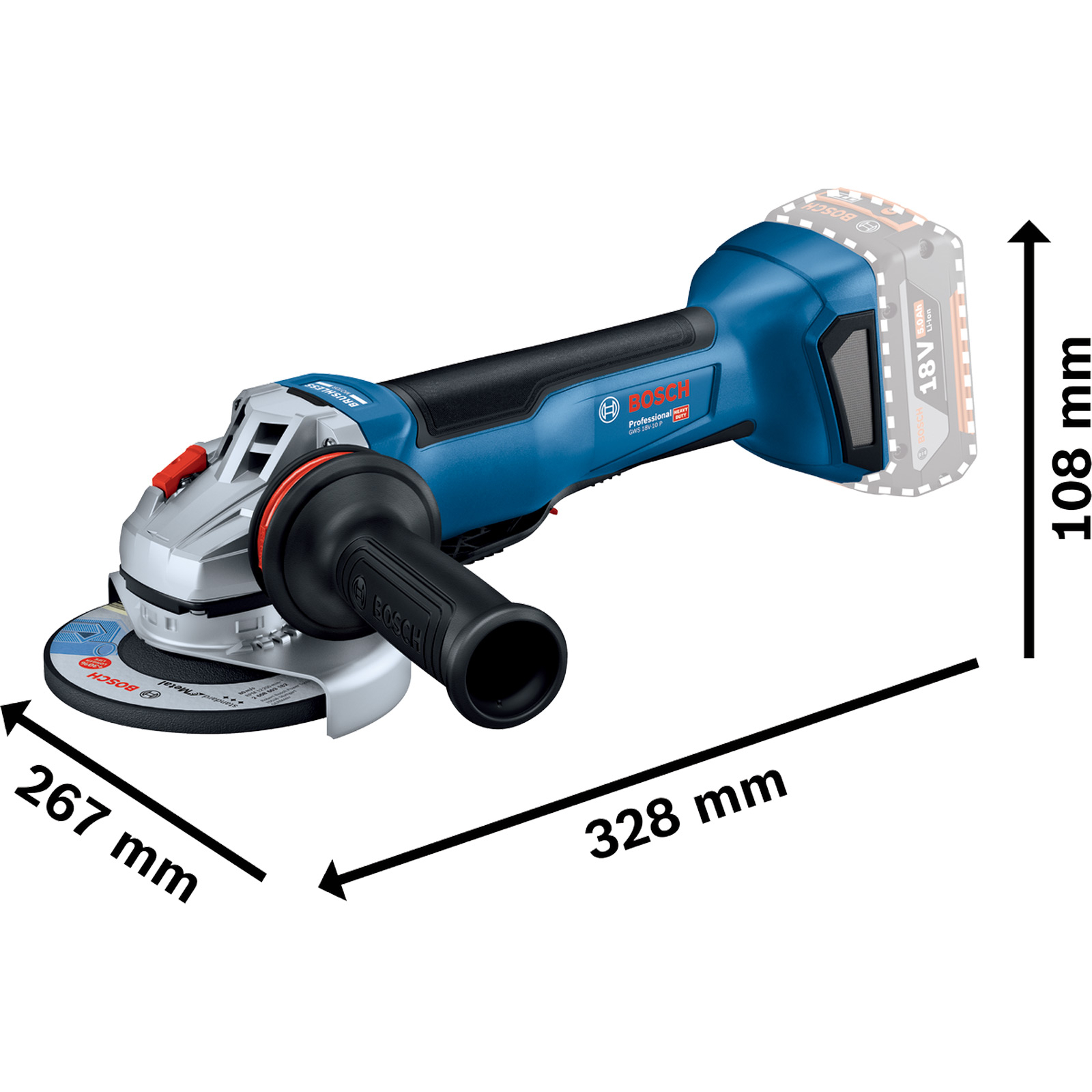 Bosch Akku-Winkelschleifer GWS 18V-10 P Ø 125 mm - 06019J4100