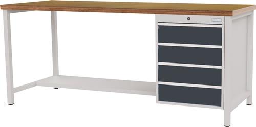 Werkbank grau lichtgrau B1500xH859xT750mm lichtgrau grau 4 Schubl.BEDRUNKA+HIRTH