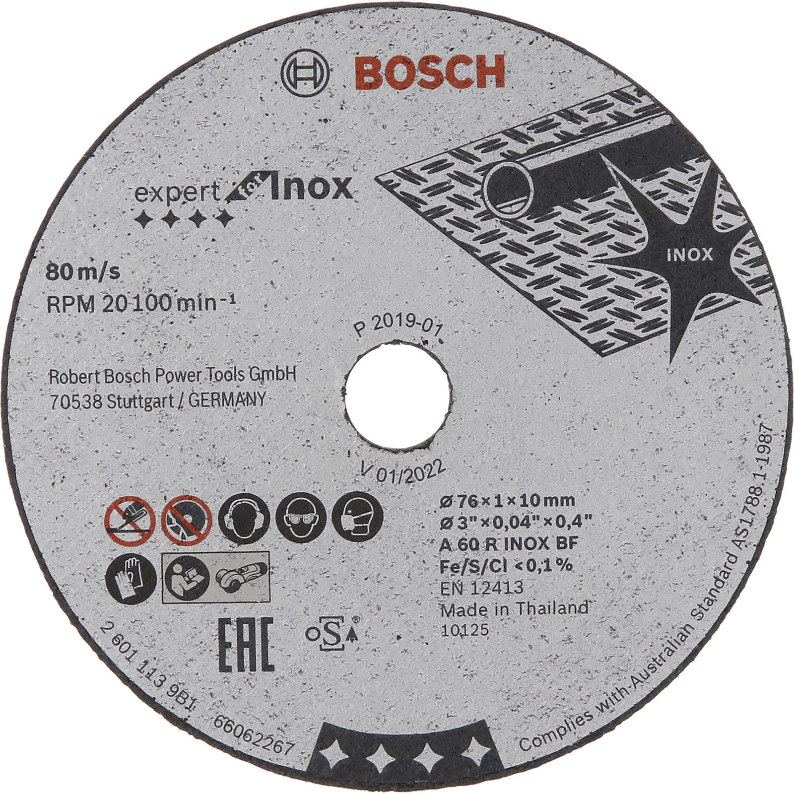 Bosch 5x Trennscheibe Expert for Inox 76x1x10 mm - 2608601520