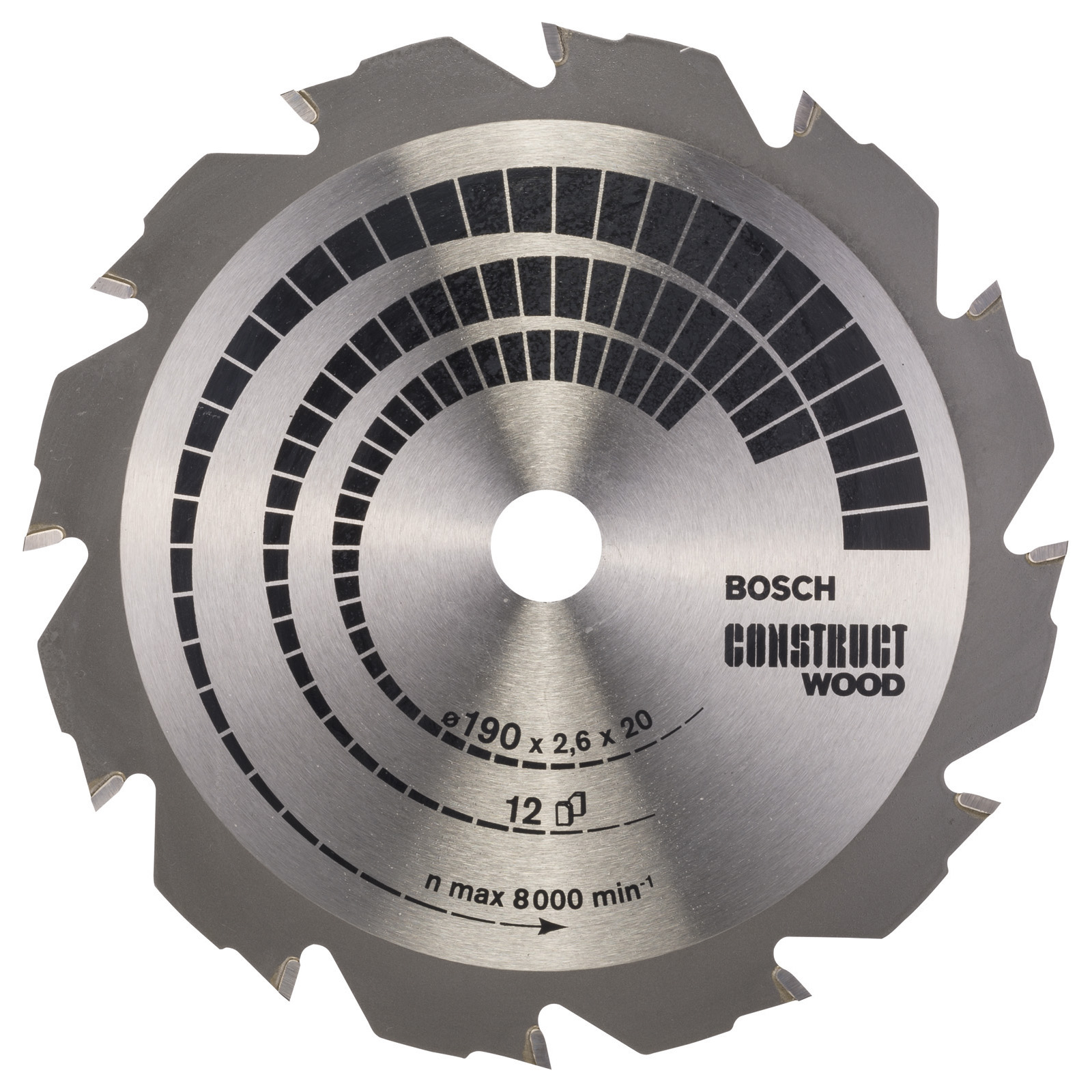 Bosch Kreissägeblatt Construct Wood, 190 x 20/16 x 2,6 mm, 12 - 2608641201