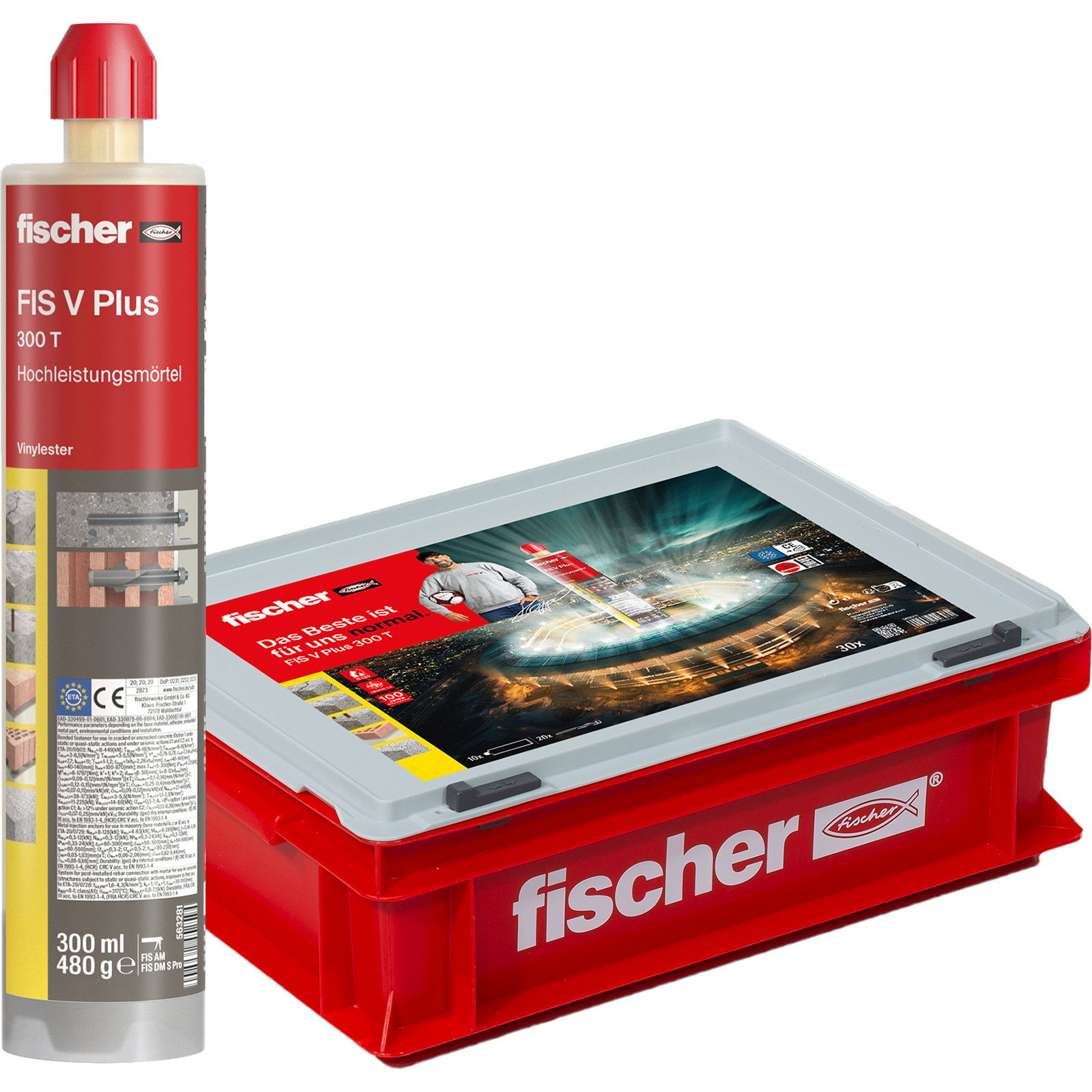 Fischer Kartuschen Hochleistungsmörtel FIS V Plus 300T + Statikmischer im Handwerkerkoffer - 569051