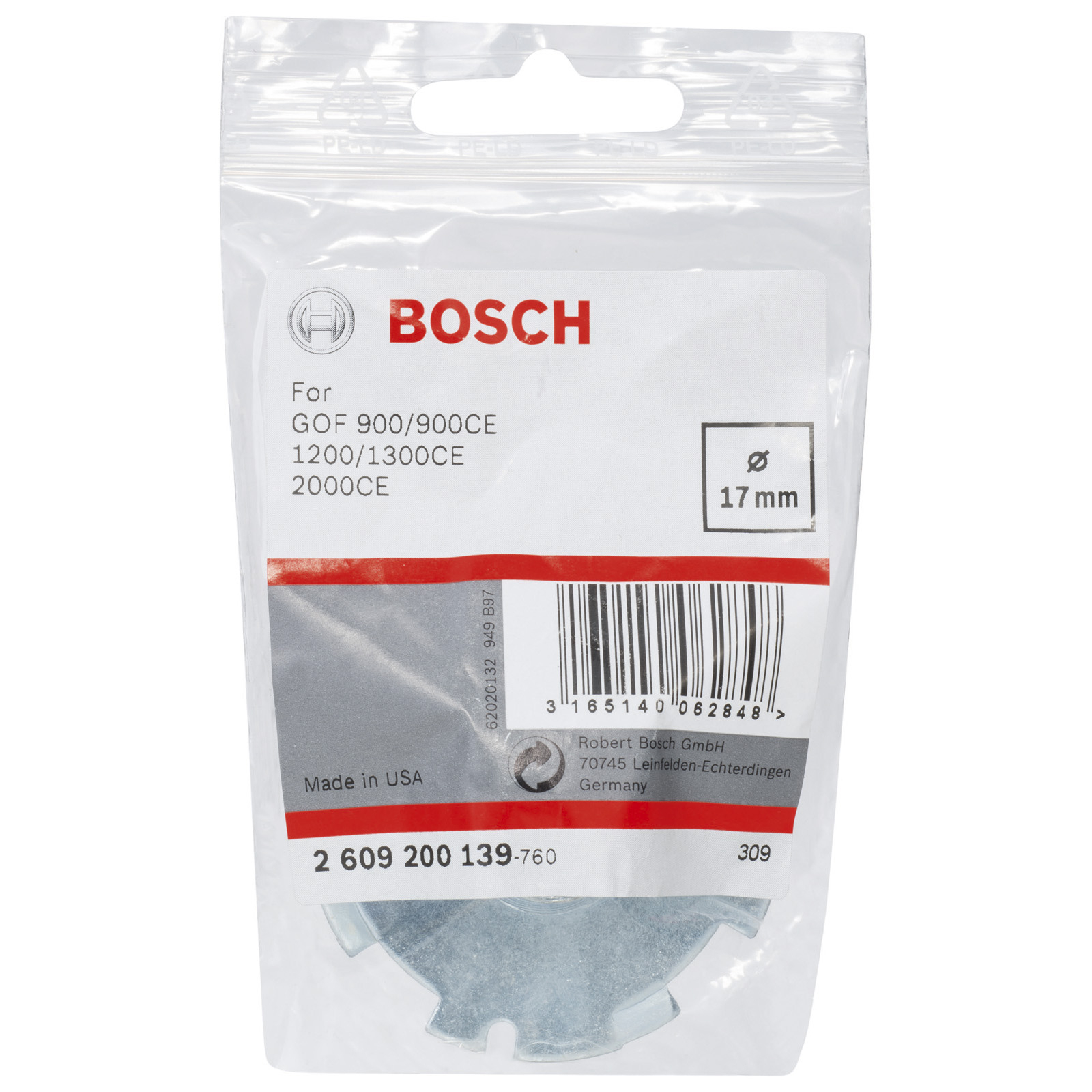 Bosch Kopierhülse für Bosch-Oberfräsen mit Schnellverschluss 17 mm - 2609200139