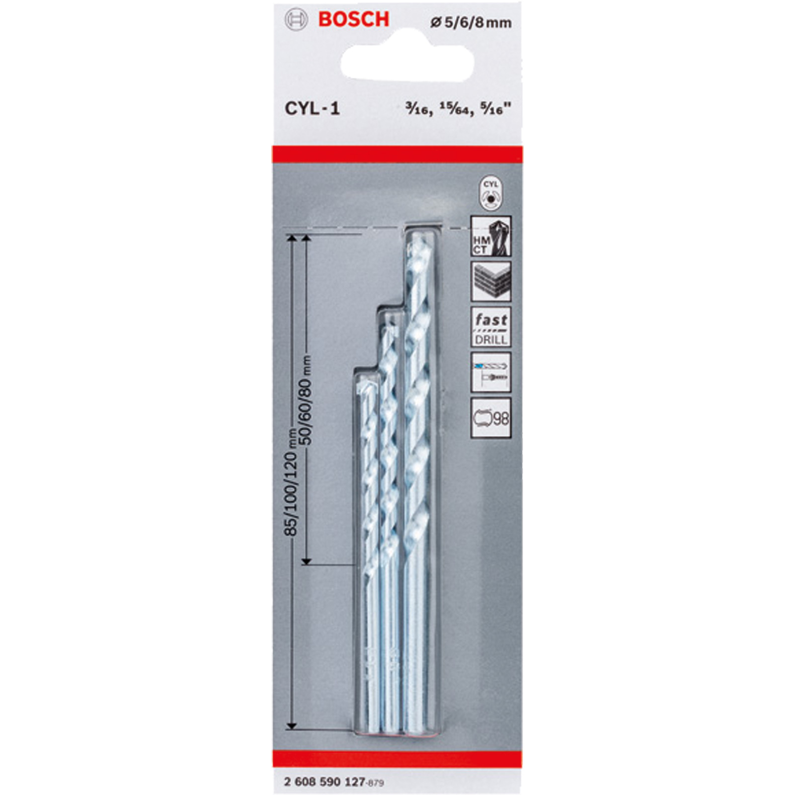 Bosch CYL-1 Steinbohrer-Set 3tlg. 5/6/8 mm - 2608590127