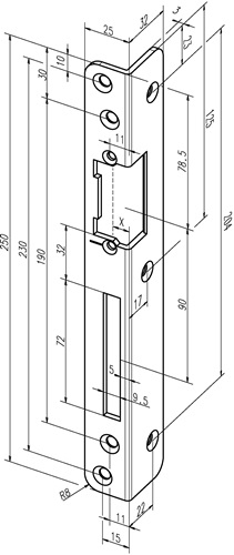 ASSA ABLOY Sicherh.-Winkelschließbl.069 S.3mm VA ma DIN R - -6940