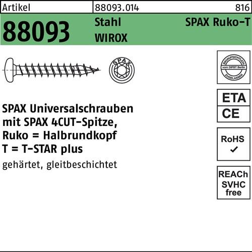 Schraube R 88093 Ruko Spitze/T-STAR 3,5x15/12-T15 galv.verz. WIROX 1000St. SPAX