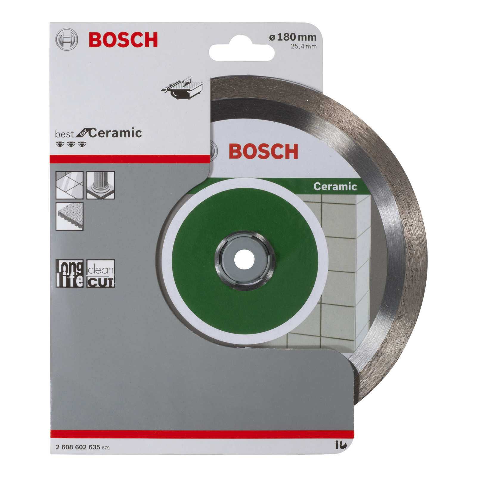 Bosch Diamanttrennscheibe Best for Ceramic, 180 x 25,40 x 2,2 x 10 mm -2608602635