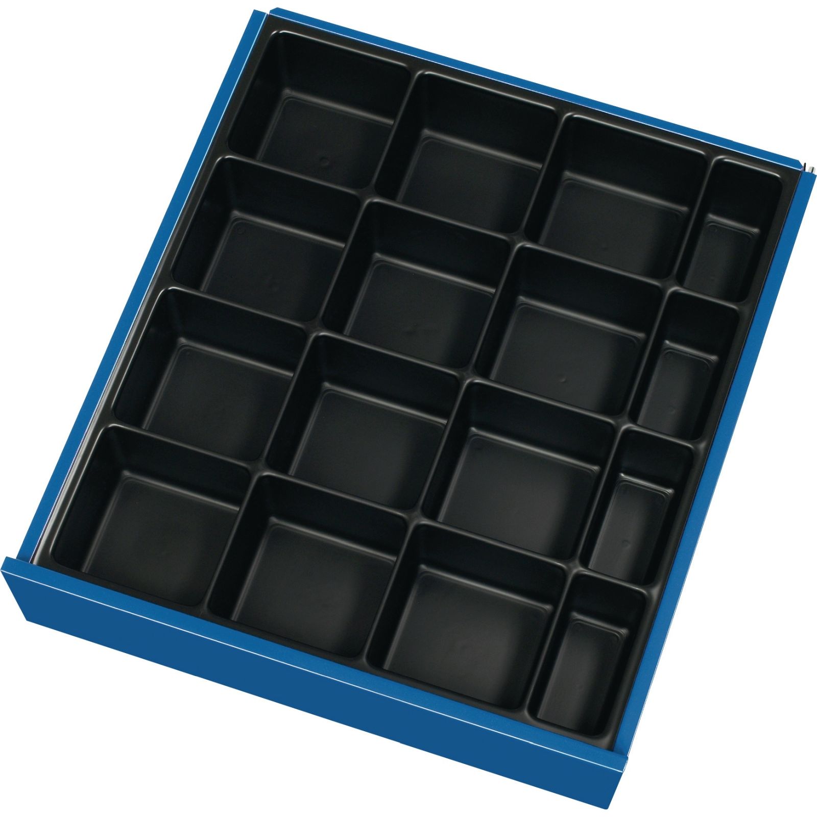 Schubladenunterteilungsmaterial Front 60-90mm Kleinteileeinsatz 16Mulden TECWERK