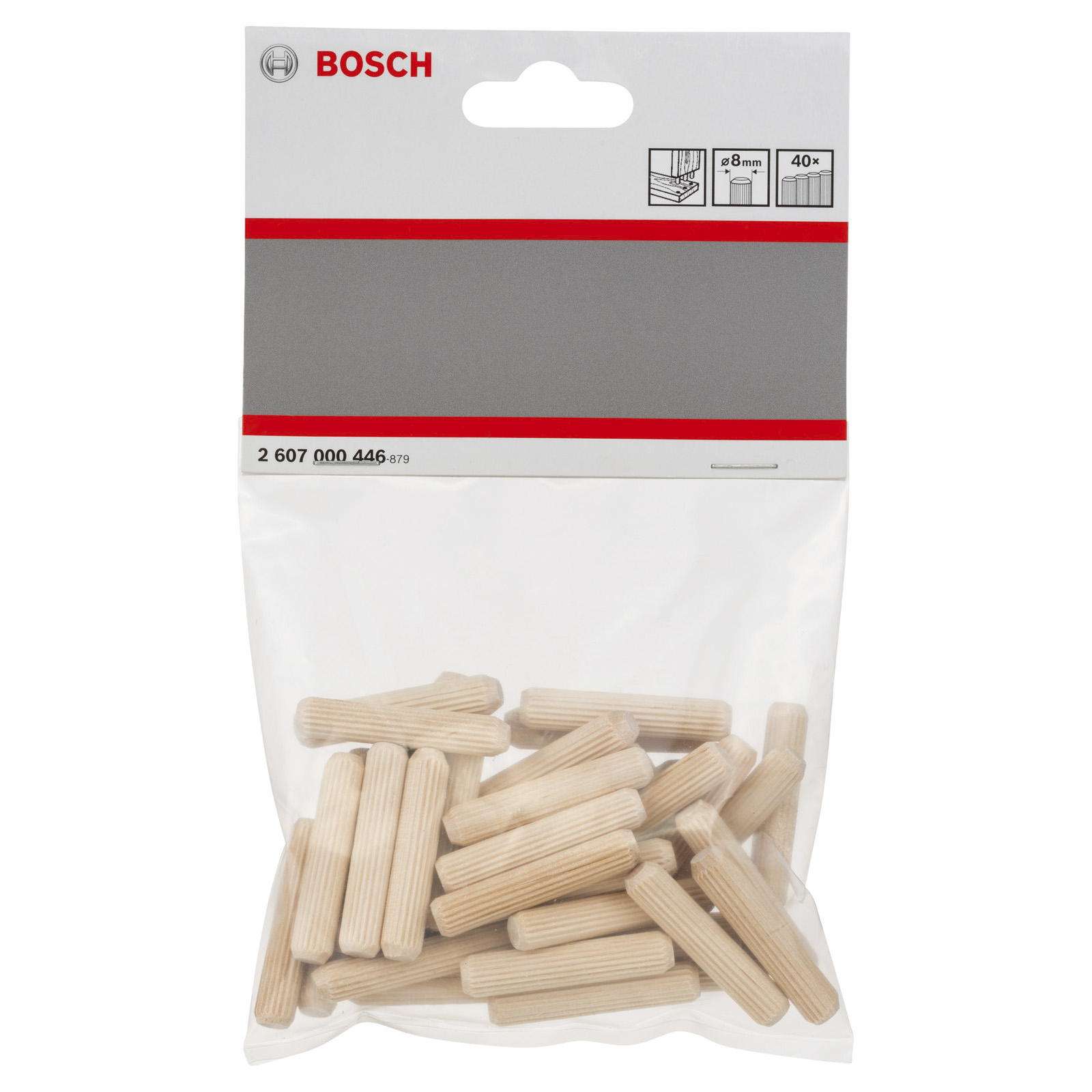 Bosch 40x Holzdübel 8 mm, 40 mm - 2607000446