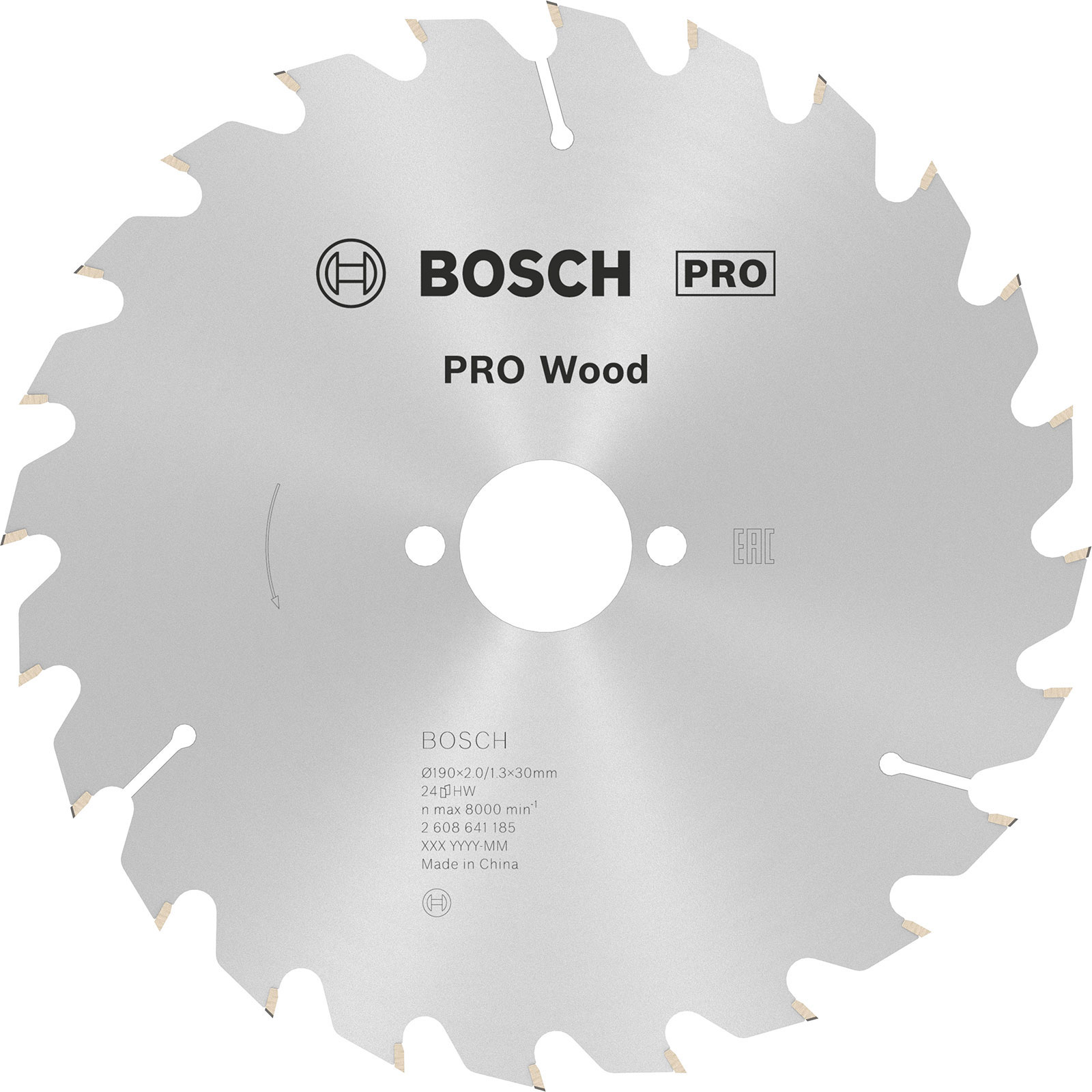 Bosch PRO Wood Kreissägeblatt 190 x 2 x 30 mm - 2608641185