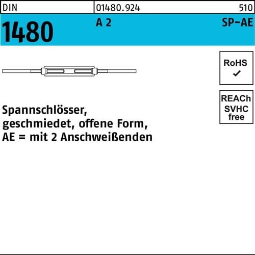 Spannschloss DIN 1480 offen 2Anschweißenden SP-AE M16 A 2 1 Stück