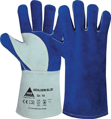 HASE Schweißerhandschuhe Mühlheim Blue Rindspaltleder