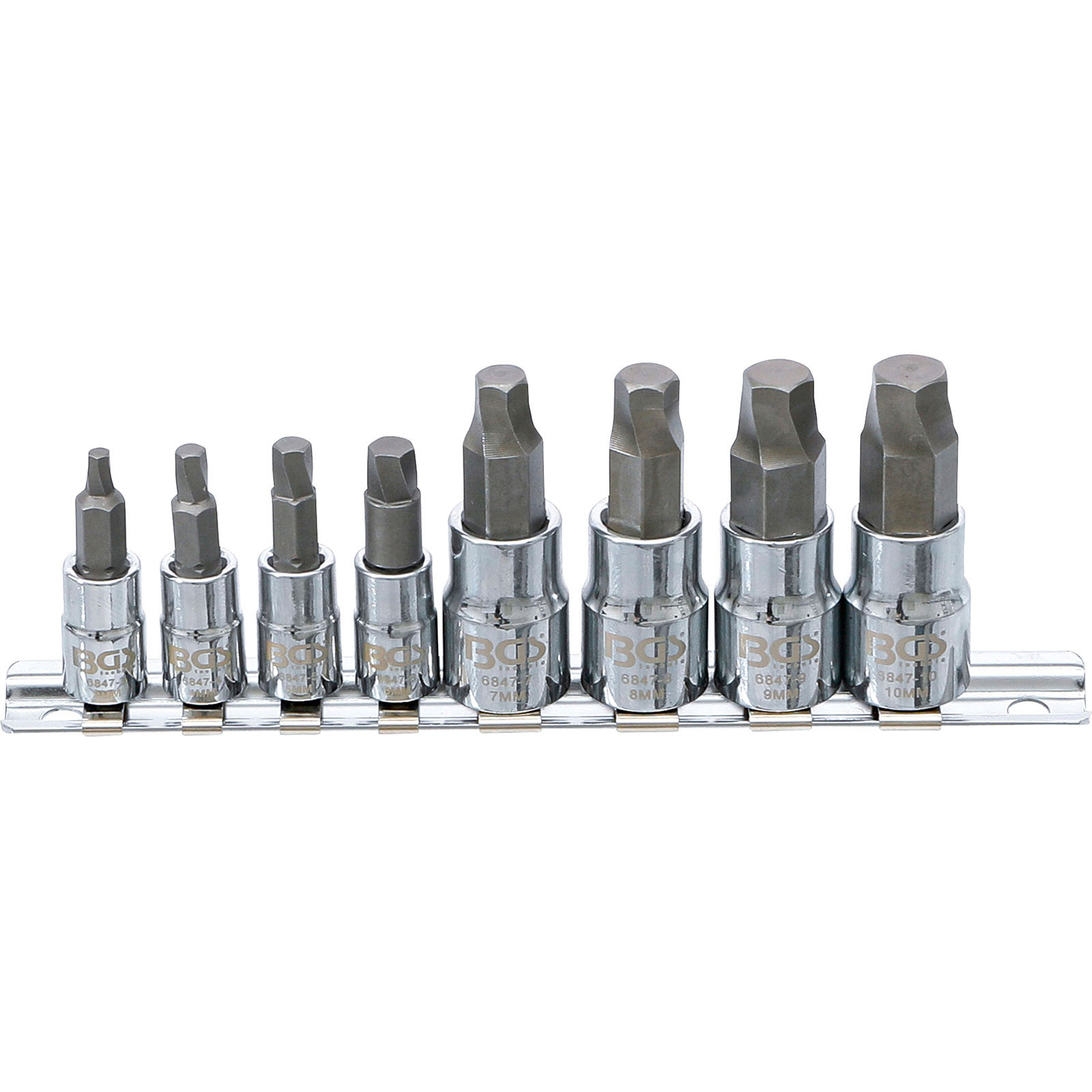 BGS Schraubenausdreher-Satz Antrieb Innenvierkant 6,3 mm (1/4") / 10 mm (3/8") für defekten Innensechskant 3 - 10 mm 8tlg. - 6847
