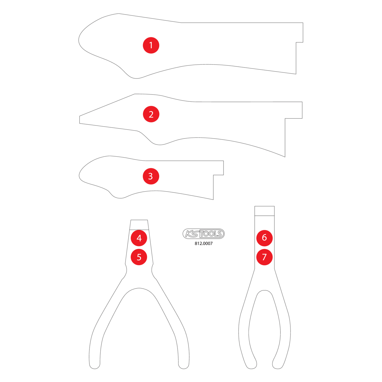 KS TOOLS leere Schaumstoffeinlage zu 812.0007 - 812.0007-97