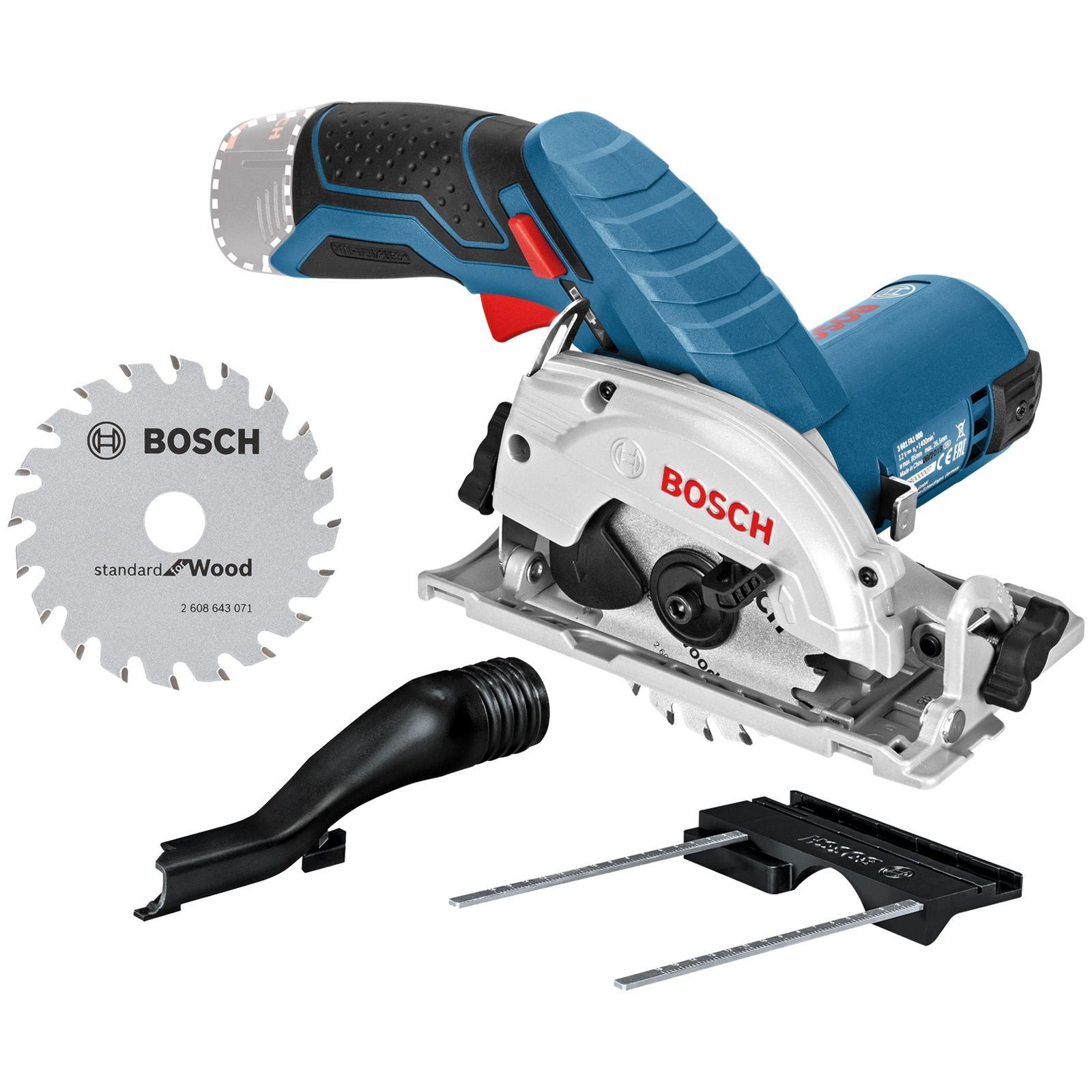 Bosch Akku-Kreissäge GKS 12V-26 Ø 85 mm Solo mit Zubehör-Set - 06016A1001