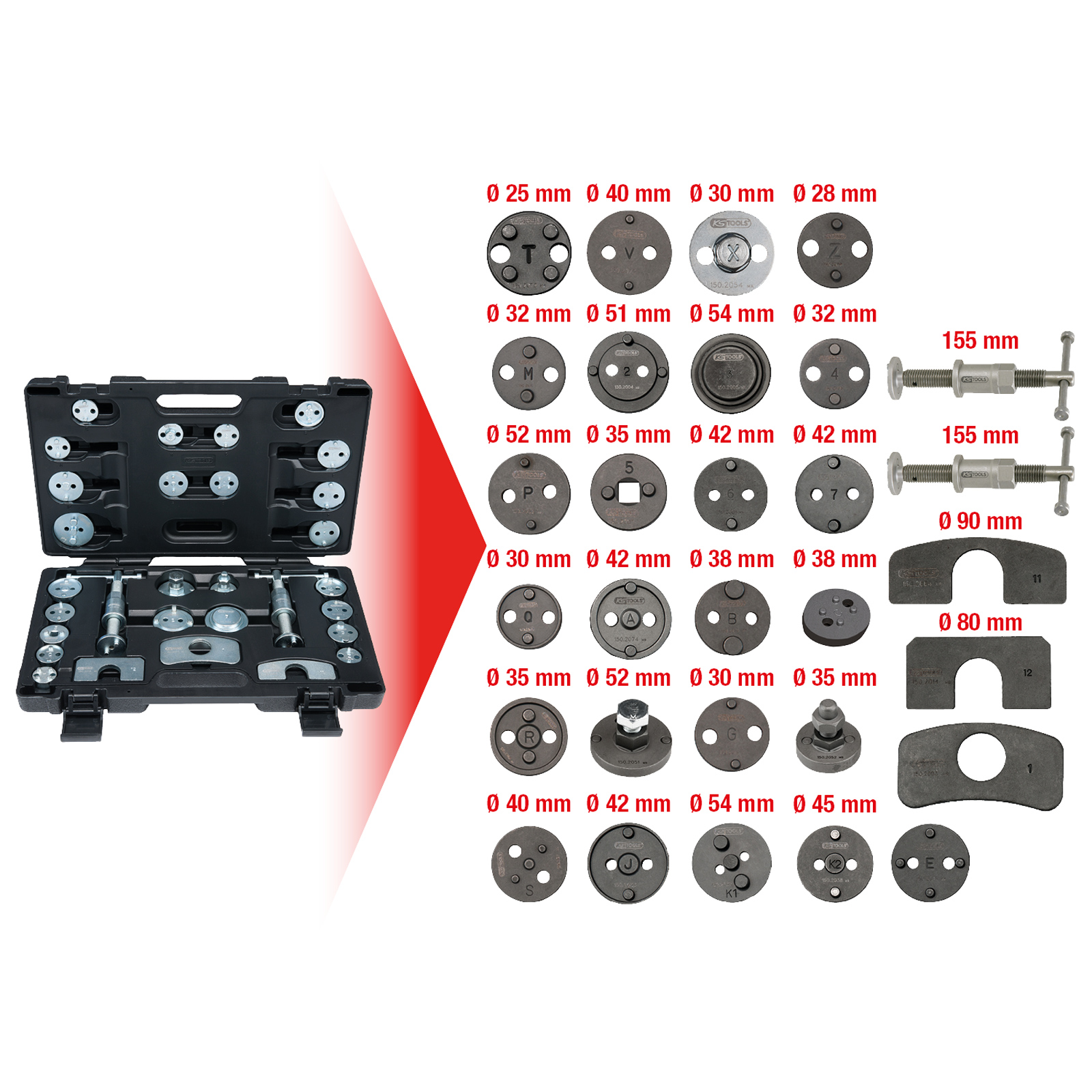 KS TOOLS Bremskolben-Rückstell-Werkzeug-Satz 30tlg. - 150.2030