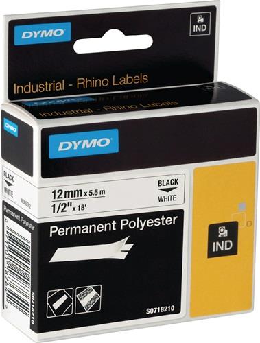 Dymo Schriftband Bandbreite 19 mm Bandlänge 5,5 m schwarz auf weiß Polyesterband - 18484