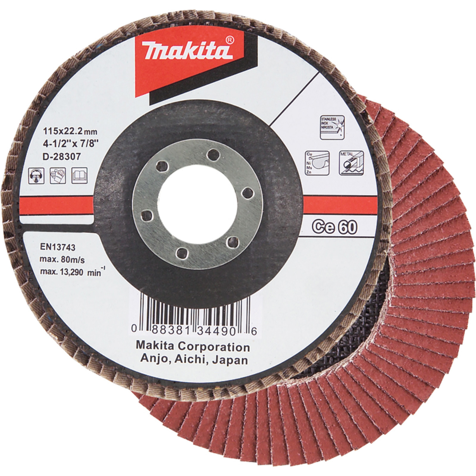 Makita Fächerschleifscheibe 180 mm 60F - D-28547