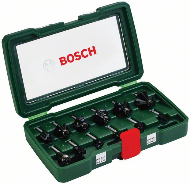 Bosch Fräser-Set-HM 12tlg. Durchmesser: 8 mm Schaft) - 2607019466