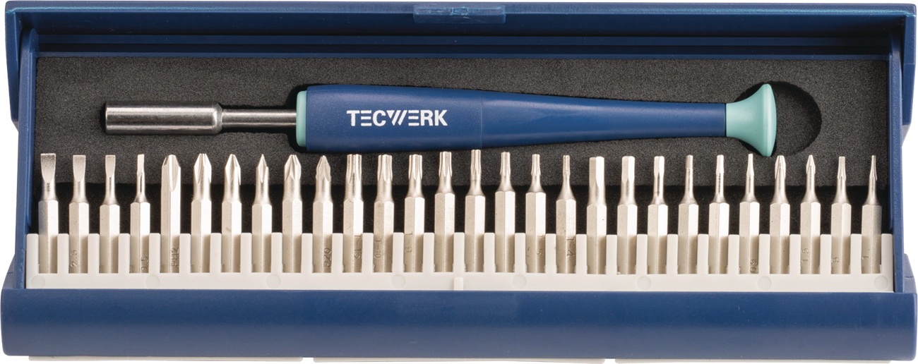 Feinmechanikerbitset 29tlg.m.Wechselbits in Ku.-Kass.TECWERK