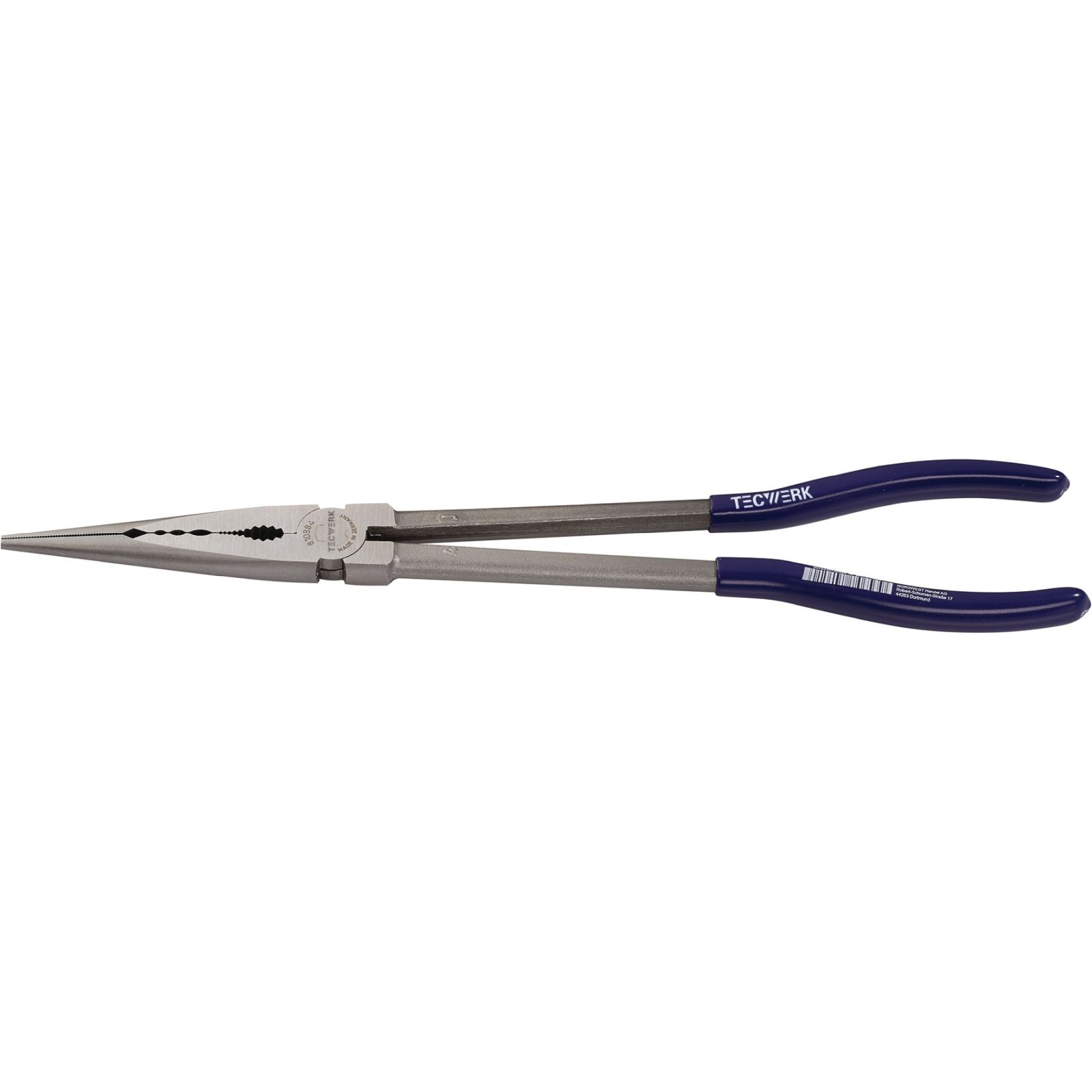 Montierzange L.280mm pol.Ku.-Überzug Spitze ger.TECWERK