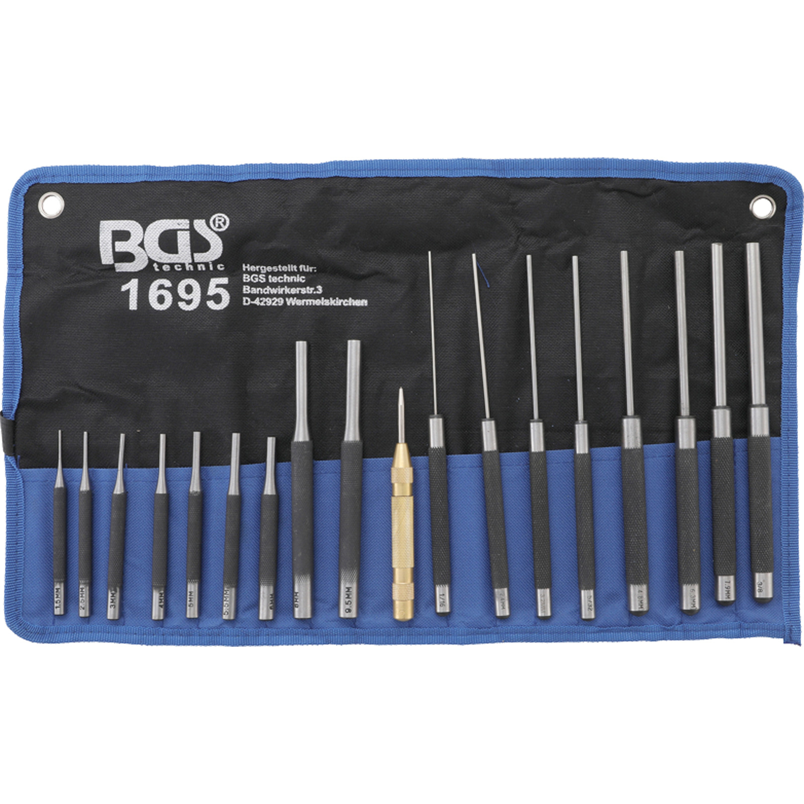 BGS Splintentreiber-Satz 100 - 150 - 200 mm 1,5 - 9,5 mm inkl. Körner 18tlg. - 1695