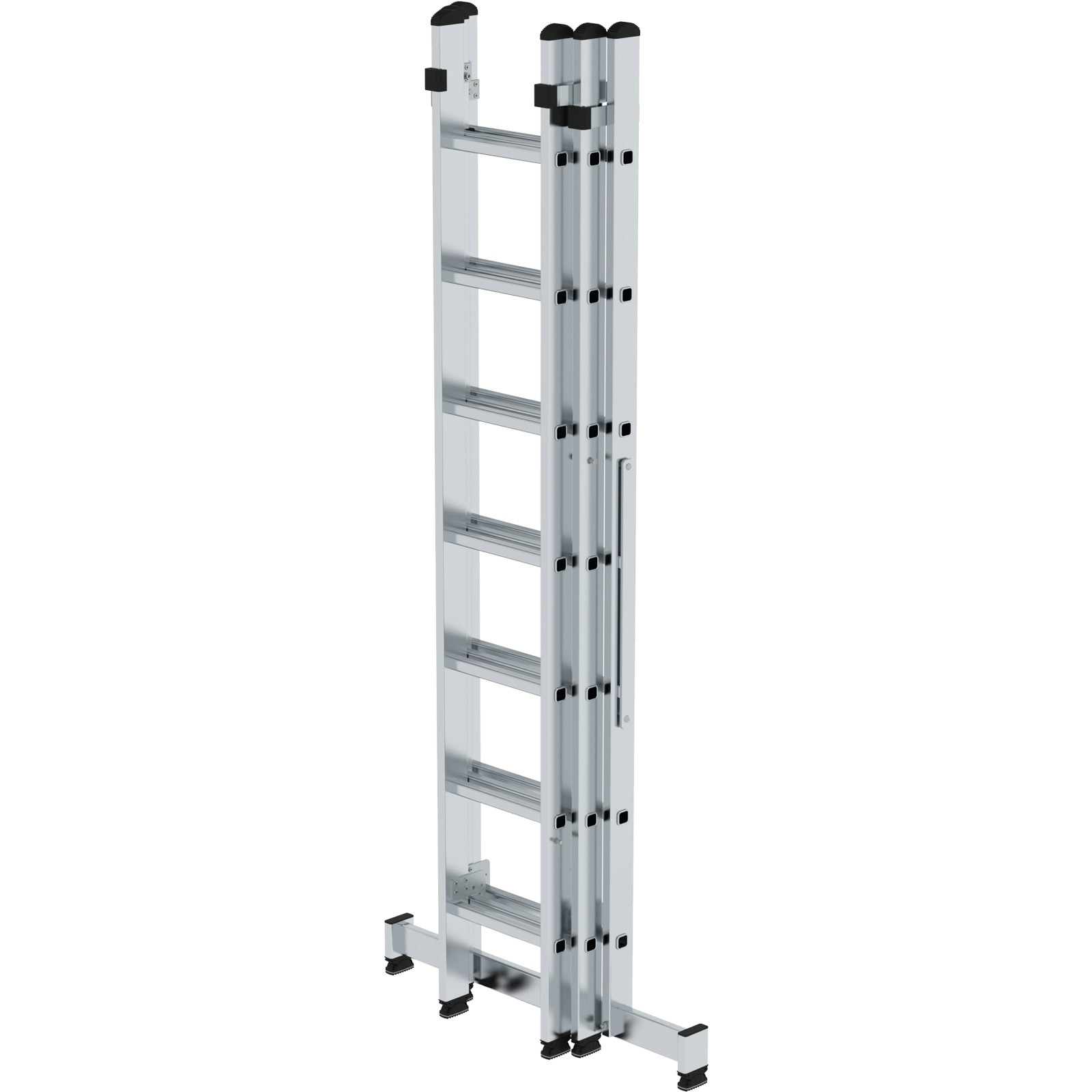 Günzburger Steigtechnik Mehrzweckleiter 3tlg. mit nivello-Traverse 3 x 9 Sprossen - 011108