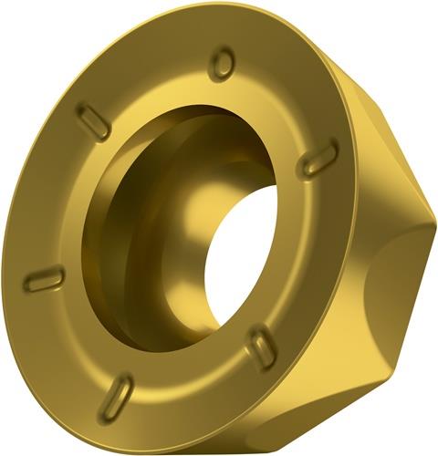 Fräswendeschneidplatte ISO RCMT 10T3MOSN-F:M6330 D.3,9mm PVD beschichtet Gold