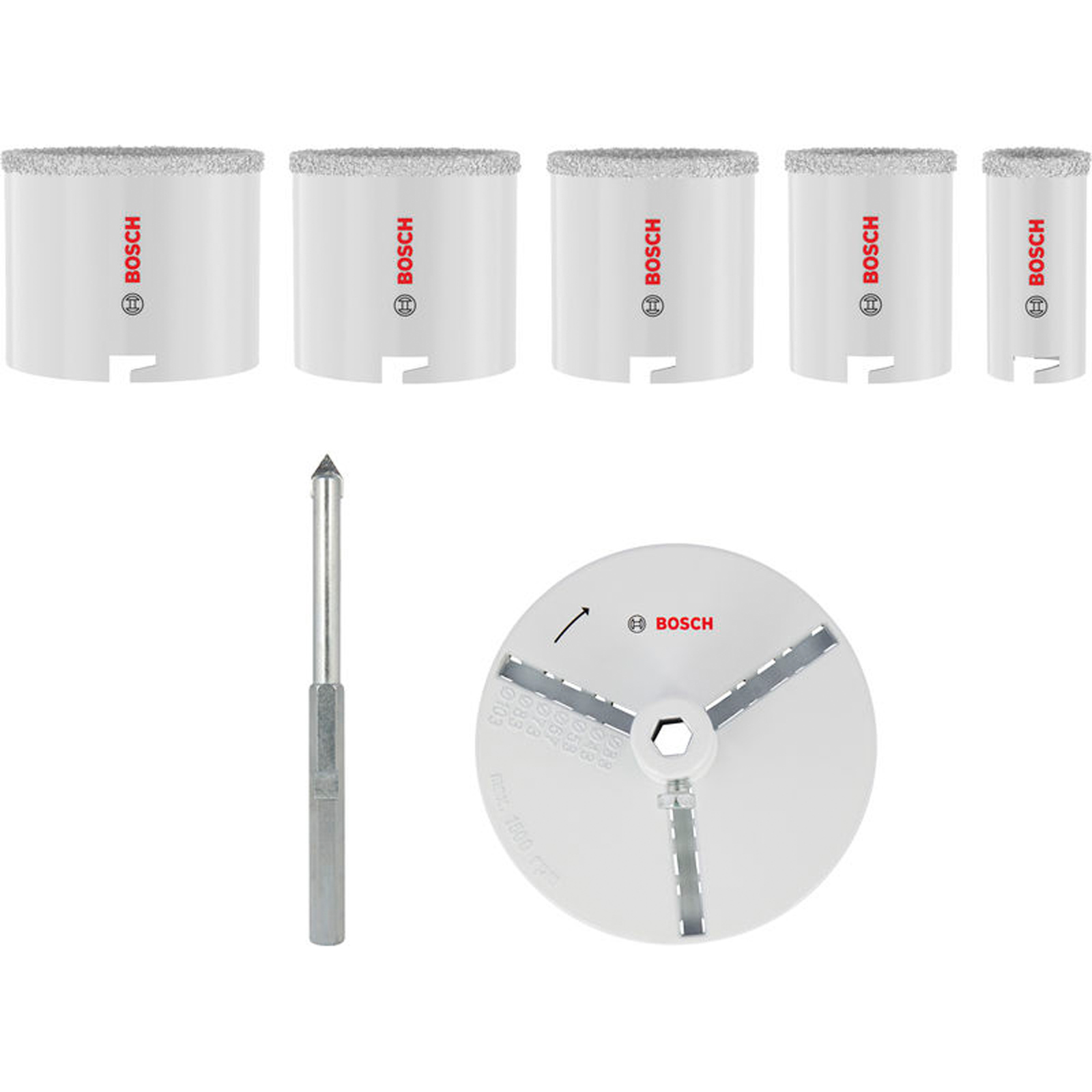 Bosch Brick and Soft Tile Lochsägen-Set mit Aufsteckhalter 33; 53; 67; 73; 83 x 60 mm - 2608594539