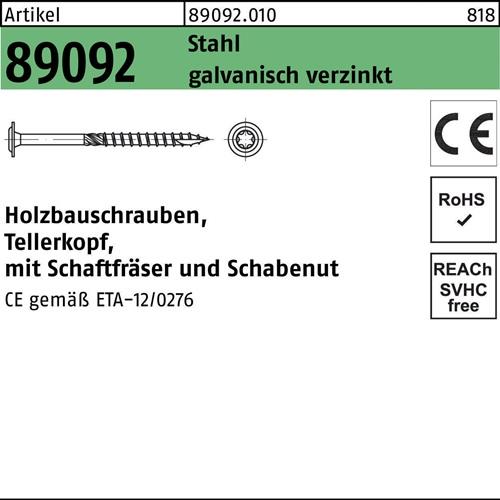 Holzbauschraube R 89092 Tellerkopf ISR 10x450-T40 Stahl galv.verz. 25St.
