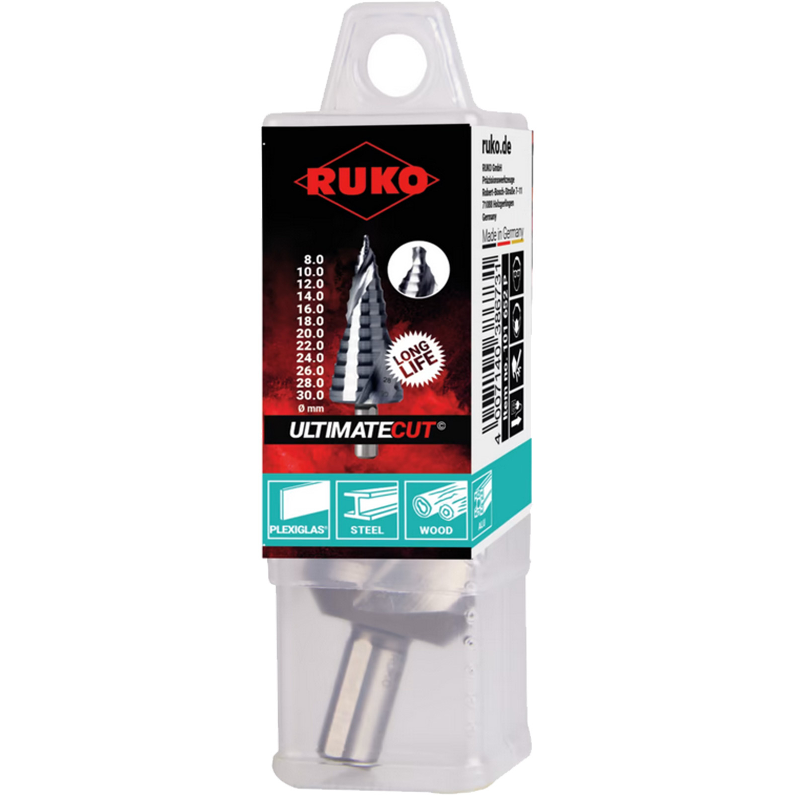 RUKO ULTIMATECUT Stufenbohrer HSS RUnaTEC mit FLOWSTEP® Spitze Gr.2 - 101652P