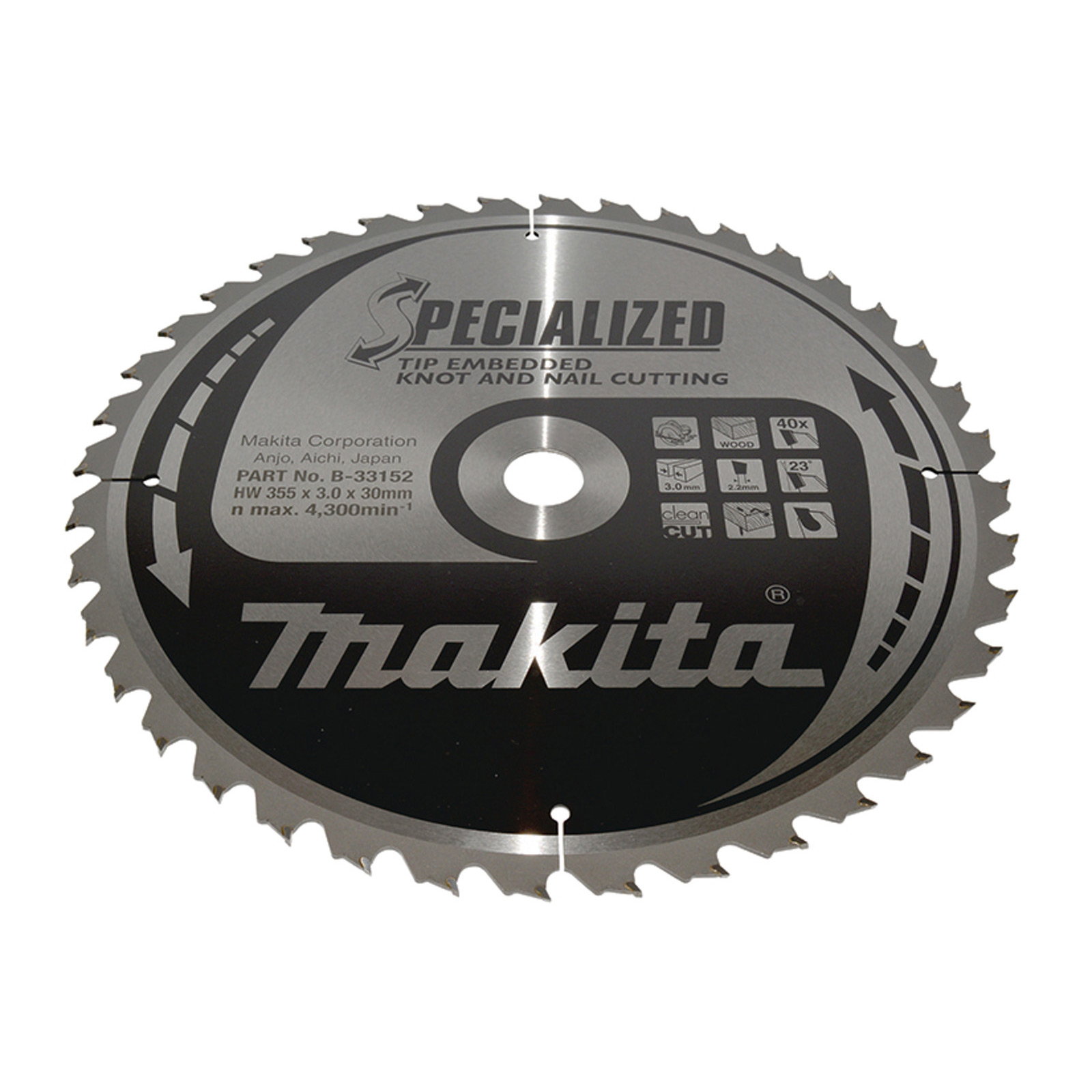 Makita SPECIALIZED Sägeblatt 355x30x40Z - B-33152