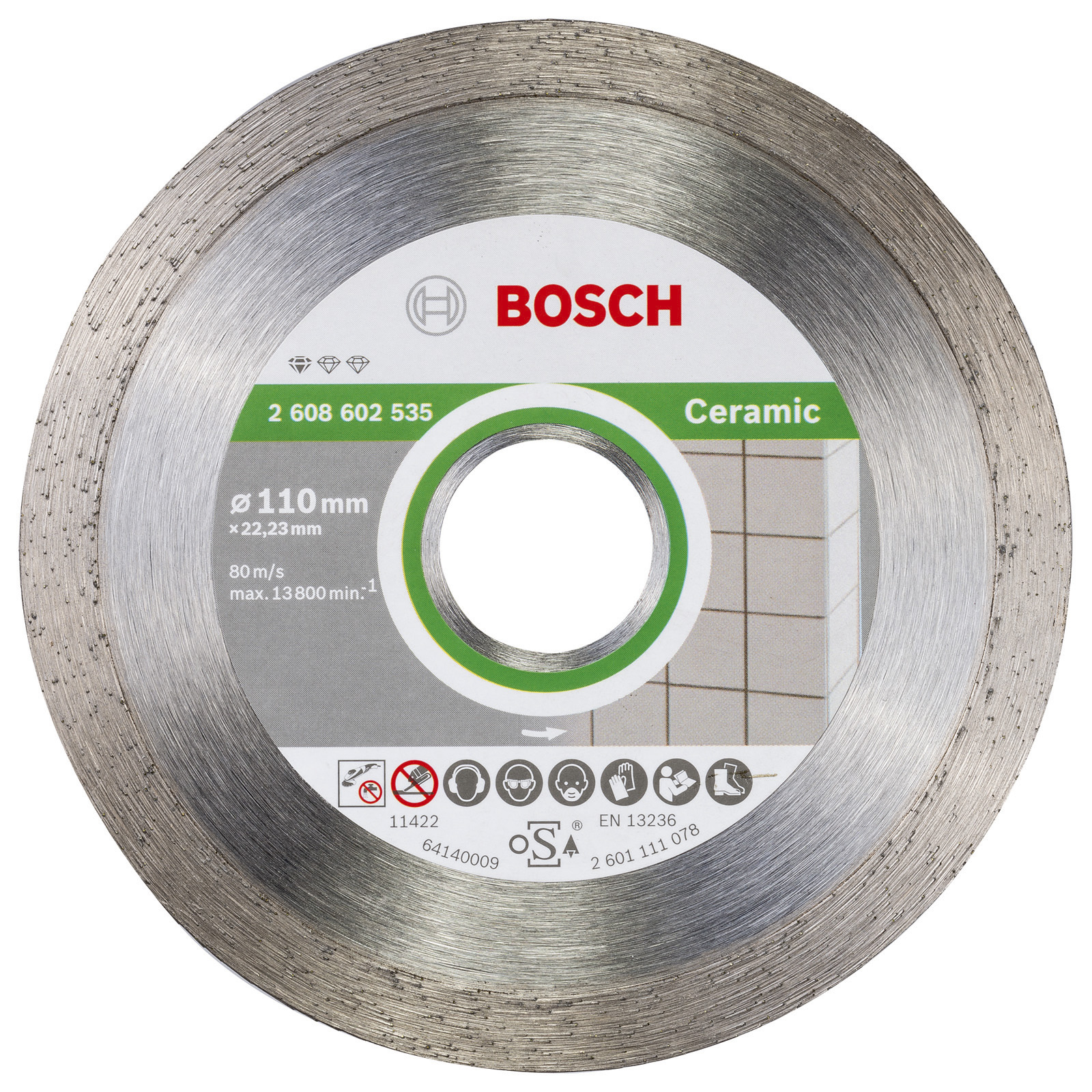 Bosch Diamanttrennscheibe Standard for Ceramic 110x22,23x1,6x7,5mm 2608602535