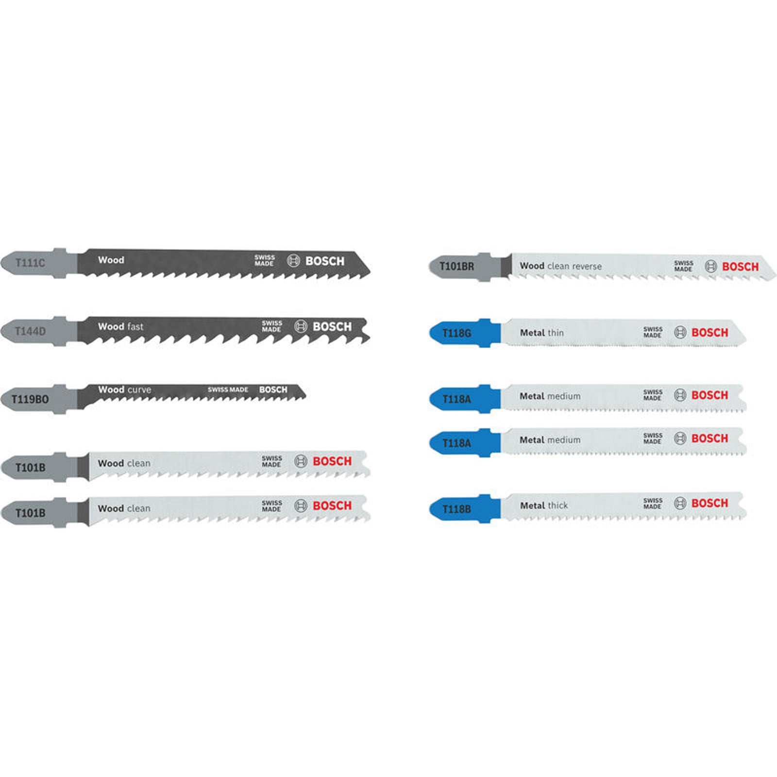 Bosch Holz-und Metall-Stichsägeblatt-Set 10-tlg. - 2607012071