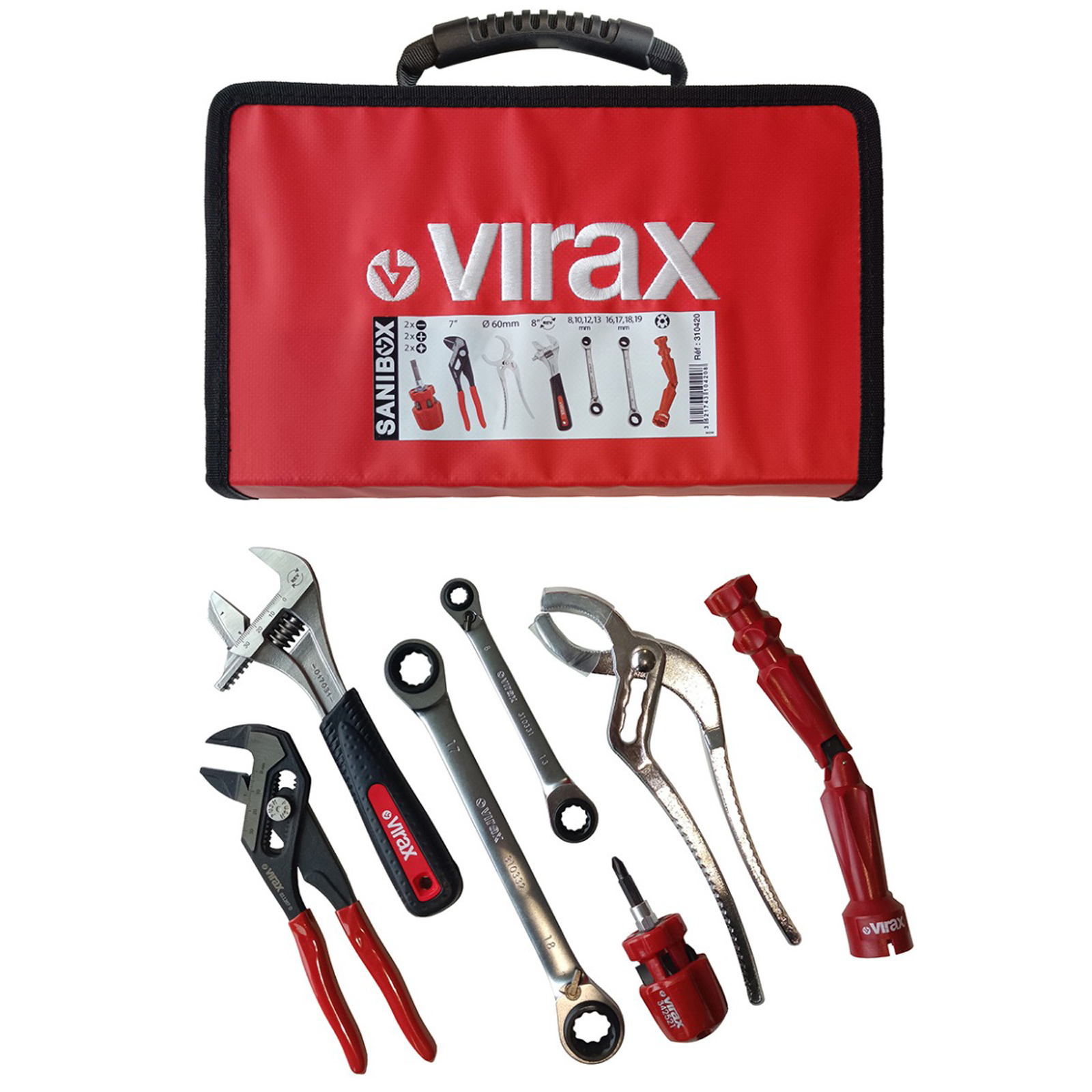 VIRAX Sanibox Handwerkzeug Sanitär Set 7-teilig - 310420