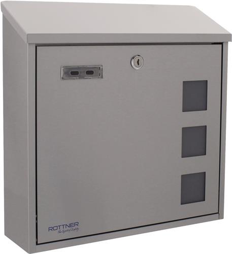 Briefkasten Muro H.360mm B.360mm T.100mm grau VA DIN C4 ROTTNER