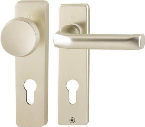 HOPPE Kurzschildgarnitur London 54/227K/202KP/AP/113 Alu.F2 PZ eck.Wechselgrt - 6270060