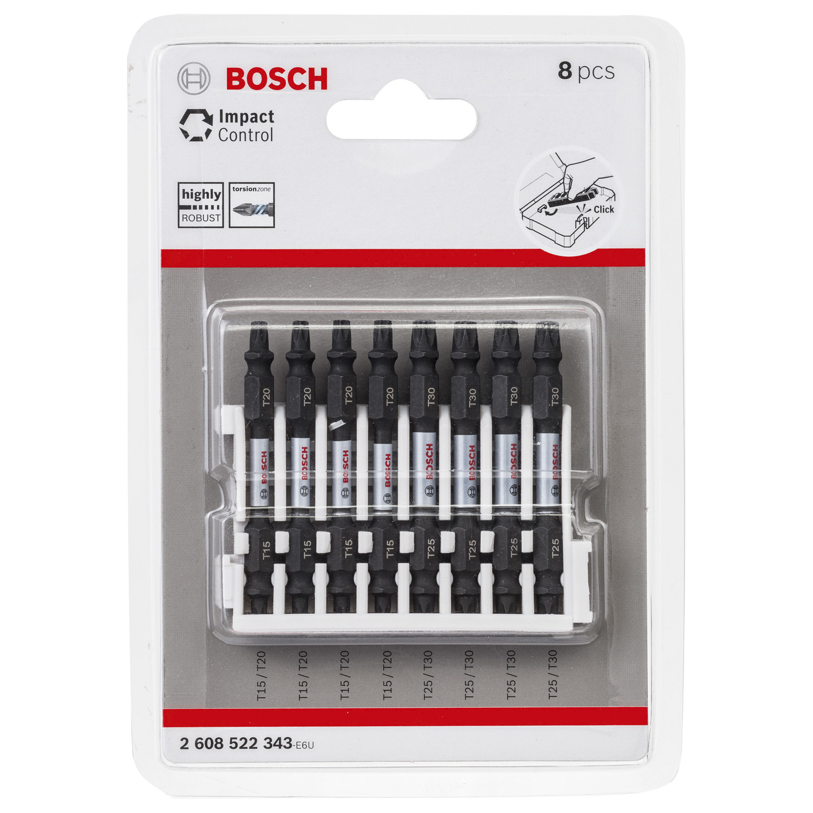 Bosch Schrauberbit-Set Impact Control mit Doppelklinge 8tlg. Torx - 2608522343