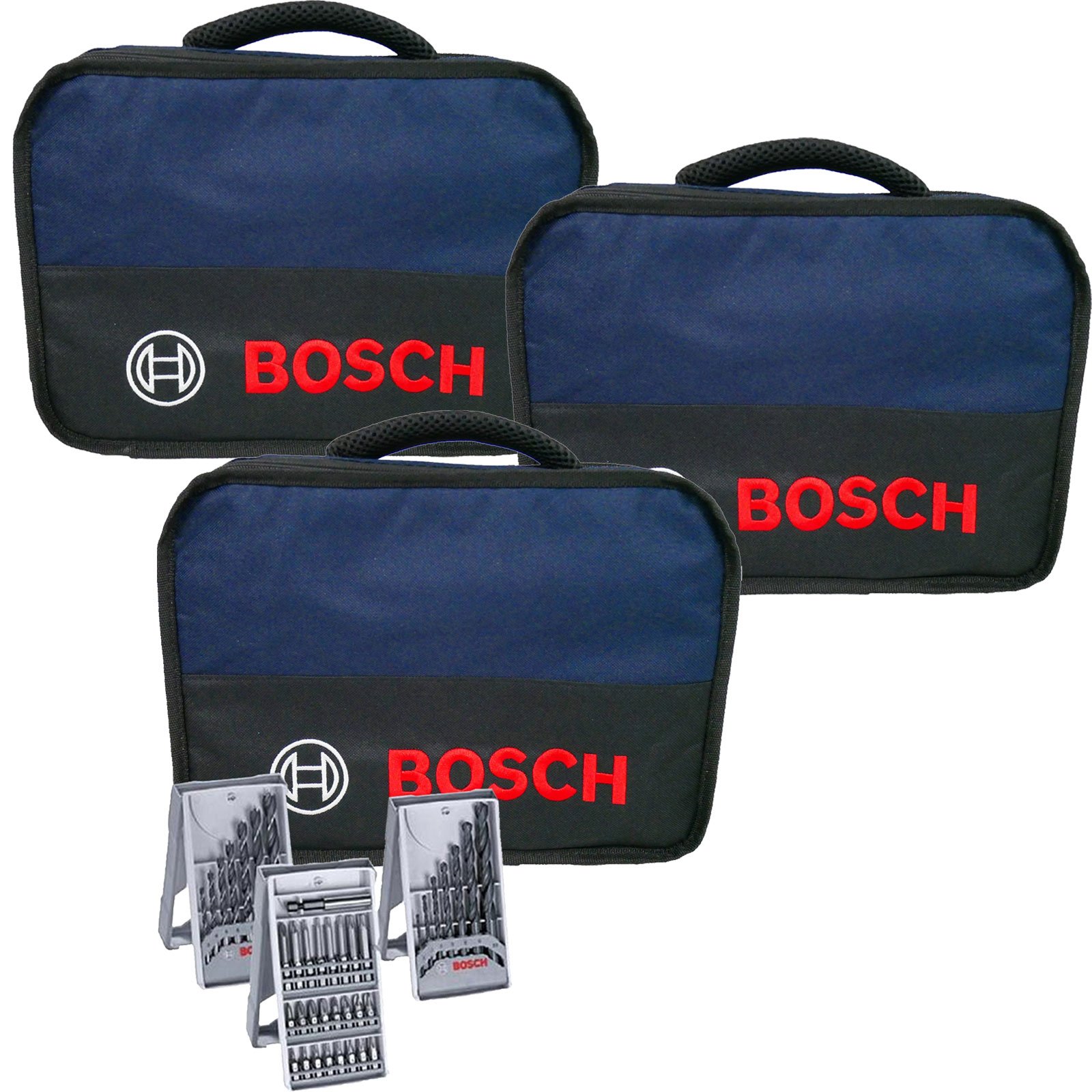 Bosch 3x Softbag inkl. Bit- und Bohrer-Sets