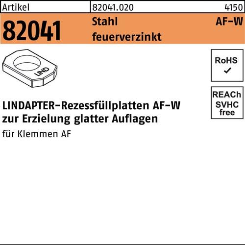 Rezessfüllplatte R 82041 AFW M16 Stahl feuerverz. 1 Stück LINDAPTER