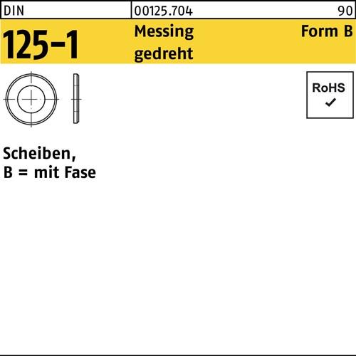 Unterlegscheibe DIN 125-1 B 2,7x 6x0,5 Messing gedreht 100 Stück