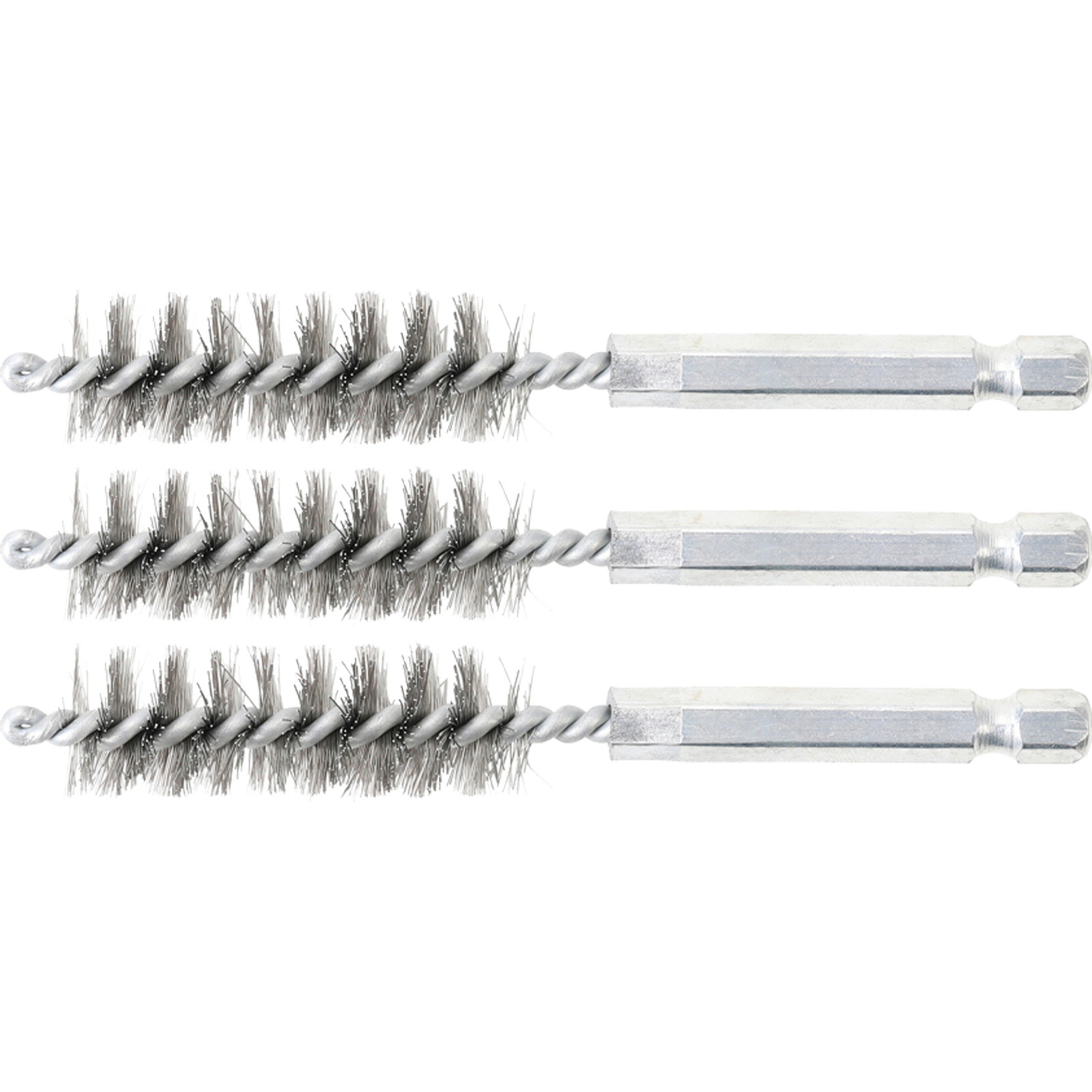 BGS Stahlbürste 14 mm Antrieb Außensechskant 6,3 mm (1/4") 3tlg. - 3078-14-S