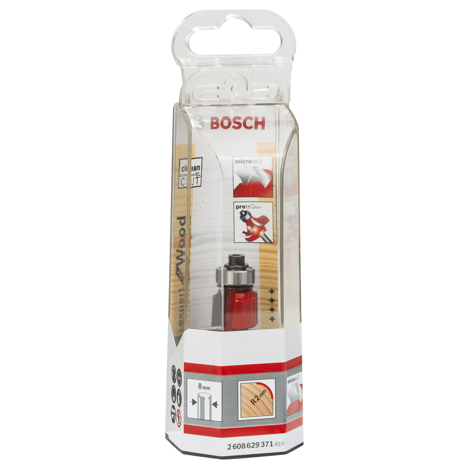 Bosch Abrundfräser Expert for Wood 8 mm D 16,7 mm R1 2 mm AL 12,7 mm G 54,9 mm - 2608629371