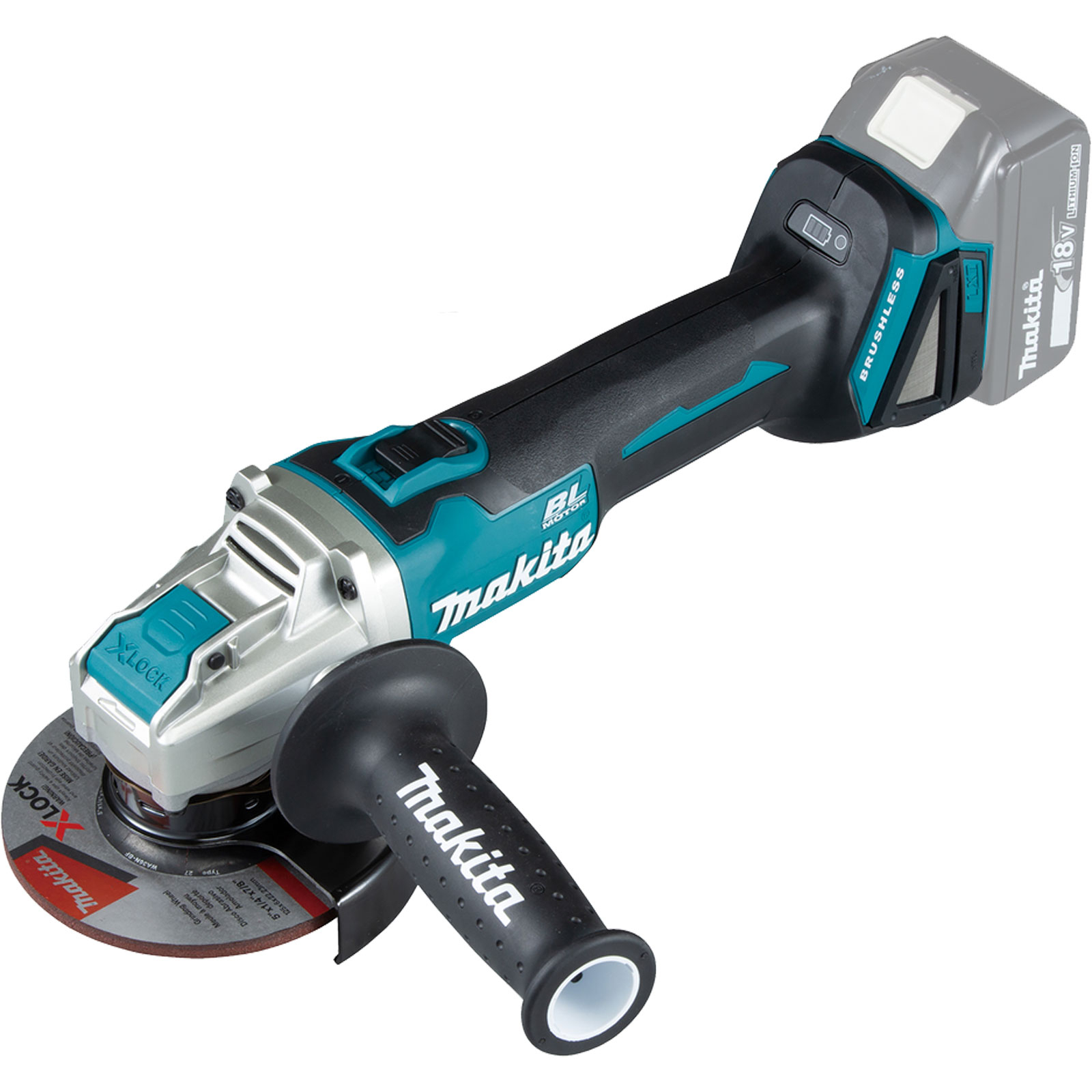 Makita DGA521ZX1 Akku-Winkelschleifer Ø 125 mm 18 V mit Schiebeschalter Solo