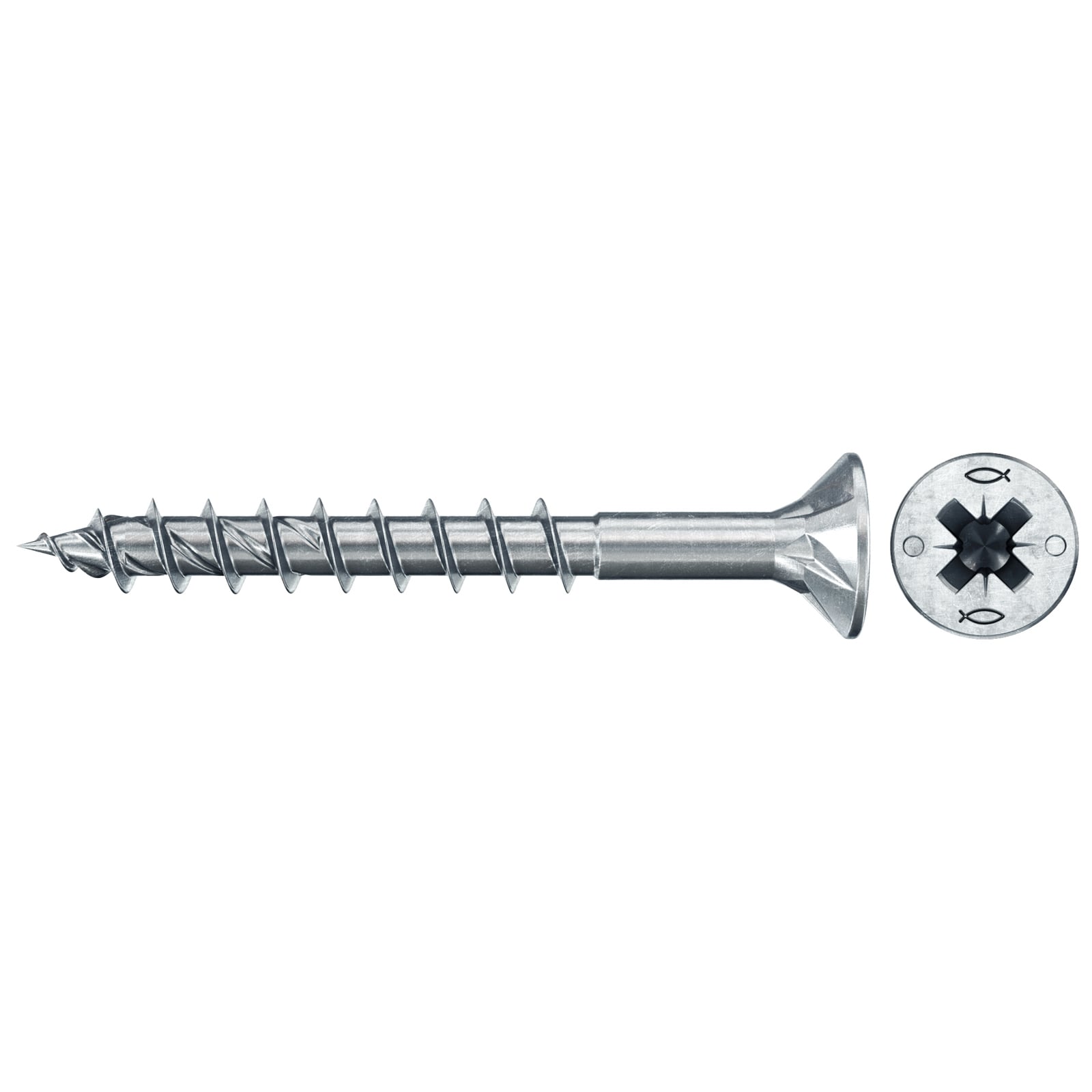 fischer Spanplattenschraube PowerFast FPF II CZP 4,0 x 40 BC 400 Senkkopf Kreuzschlitz PZ Teilgew. - 577651