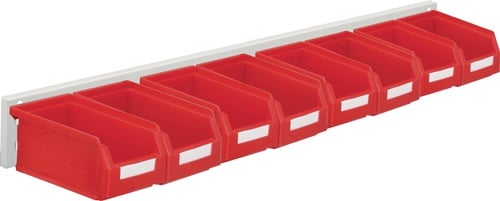 RasterPlan Sichtlagerkastenset H100xB920xT180mm Stahlblech/Polyethylen Ku.rot 8xGr.7 - 4202.52.5213