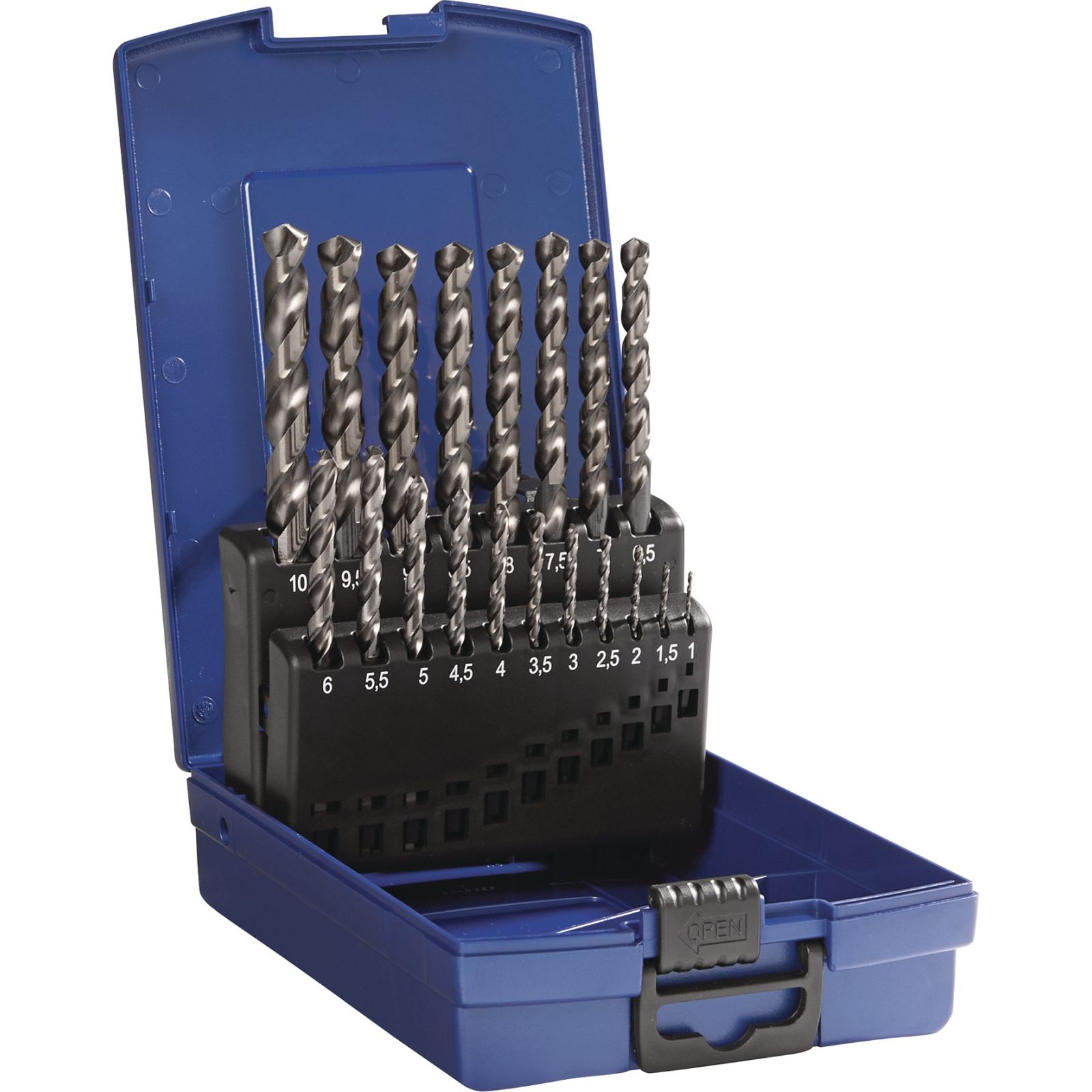 Spiralbohrersatz DIN 338 Typ TFL D.1-10x0,5mm HSS-Co5 fasennitr.19tlg.TECWERK