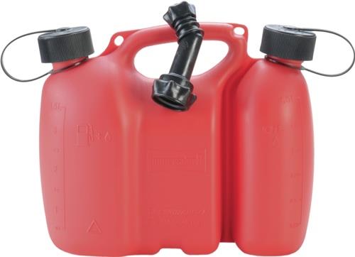 Kraftstoffdoppelkanister PROFI 3+1,5l rot HDPE L308xB145xH254mm HÜNERSDORFF