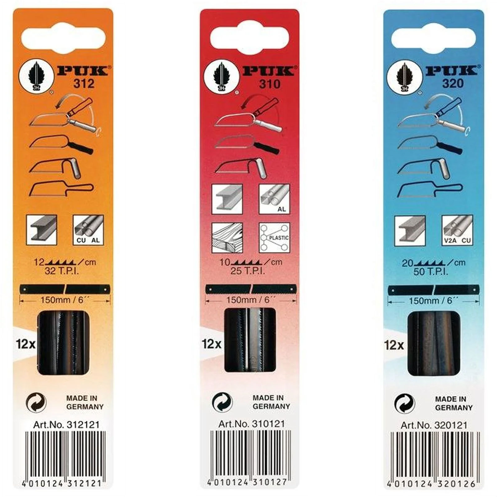 PUK 12x Metallsägeblatt Länge 150 mm