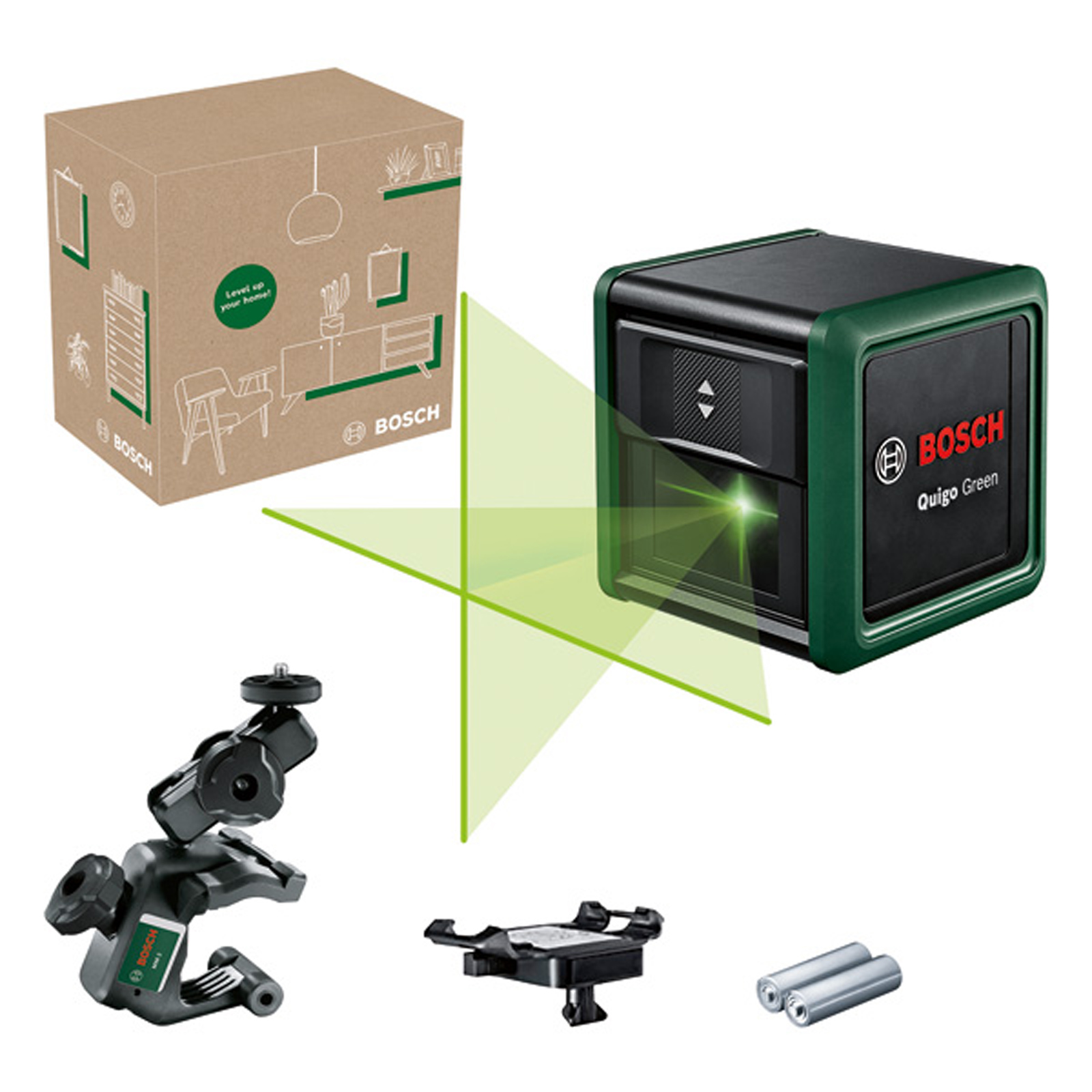 Bosch Kreuzlinien-Laser Quigo Green, eCommerce-Karton - 0603663CZ0